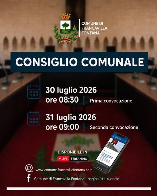 Consiglio Comunale (prima convocazione ore 8.30)