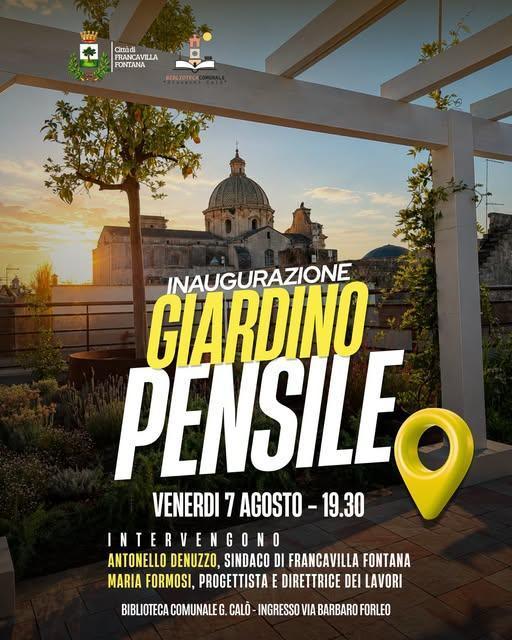 Inaugurazione Giardino Pensile (start h. 19:30)