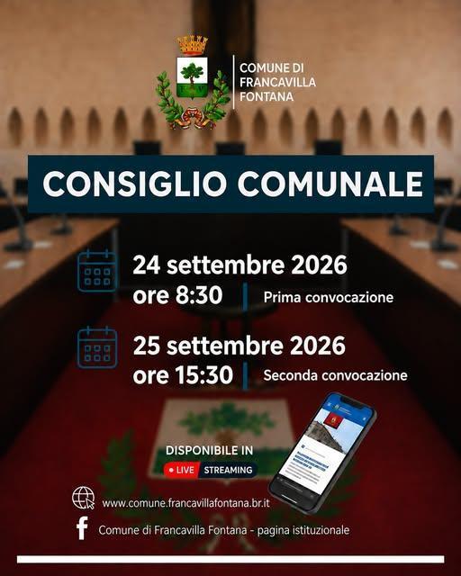 Consiglio Comunale (prima convocazione ore 8.30) Consiglio Comunale (prima convocazione ore 8.30)