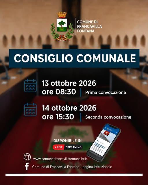 Consiglio Comunale (prima convocazione ore 8.30) Consiglio Comunale (prima convocazione ore 8.30)