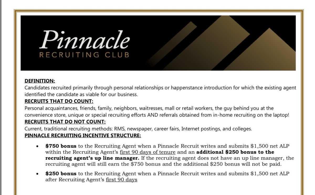 REQUISITOS PARA PINNACLE (RECLUTAMIENTO)