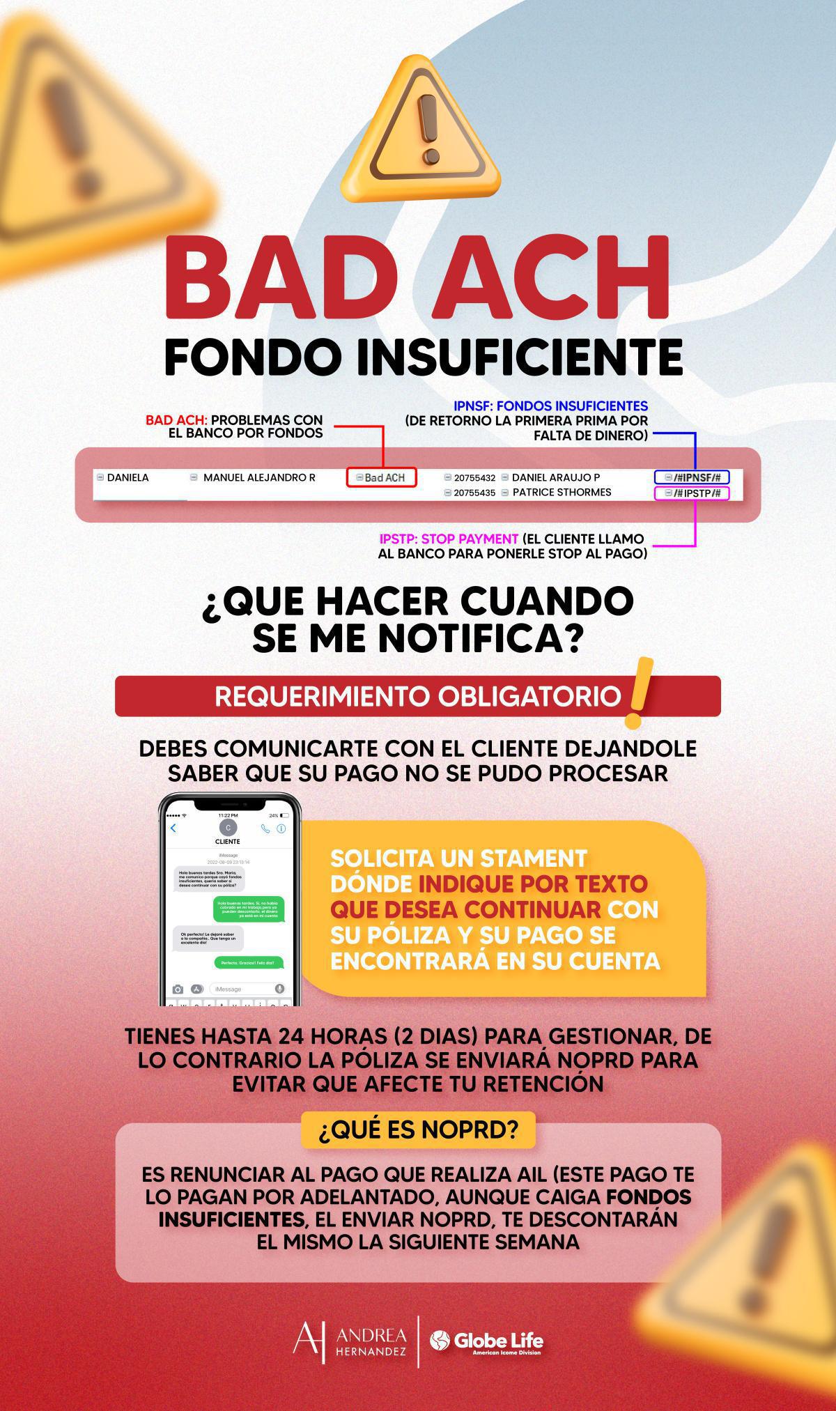 BAD ACH - FONDOS INSUFICIENTES