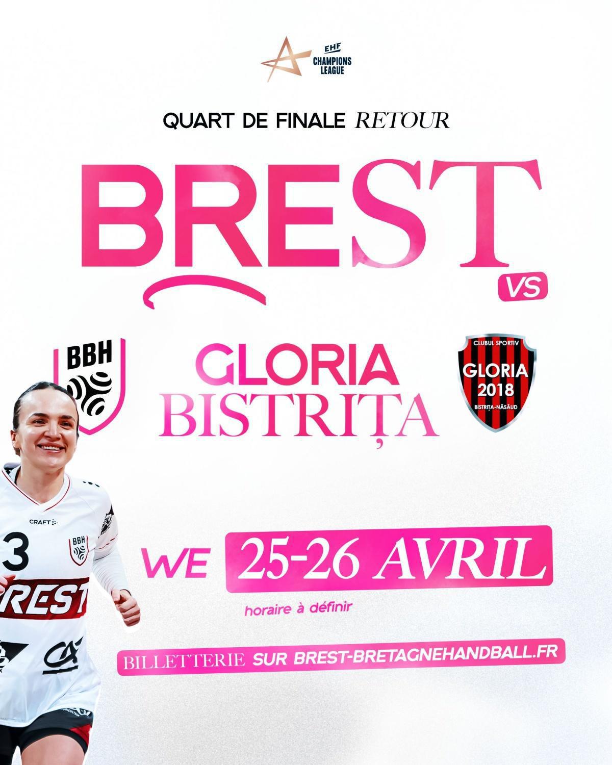 Cap sur Gloria Bistrita en quarts de finale de Ligue des Champions