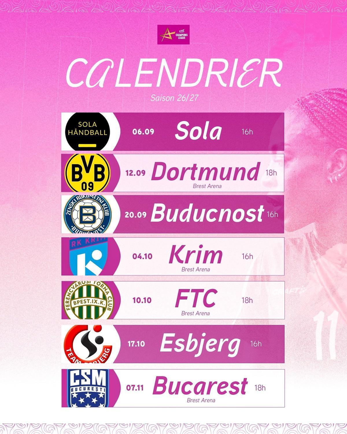 EHF CHAMPIONS LEAGUE 2026/2027 : Le Calendrier de la phase aller est officiel EHF CHAMPIONS LEAGUE 2026/2027 : Le Calendrier de la phase aller est officiel