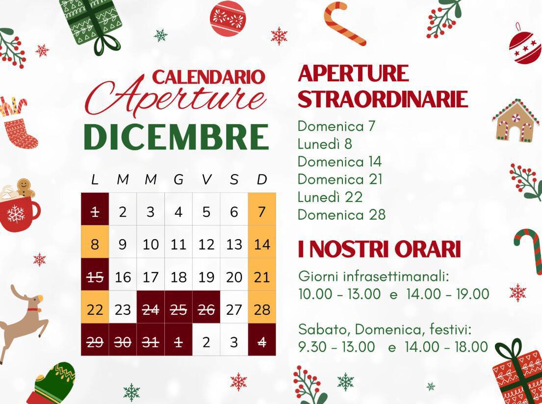 Aperture STRAORDINARIE di Dicembre