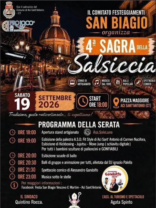 4^ Sagra della Salsiccia (start h. 18:00) 4^ Sagra della Salsiccia (start h. 18:00)