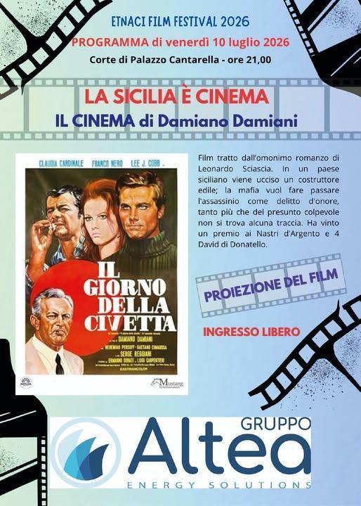 Damiano Damiani protagonista al Film Festival ETNACI (start h. 21:00) Damiano Damiani protagonista al Film Festival ETNACI (start h. 21:00)
