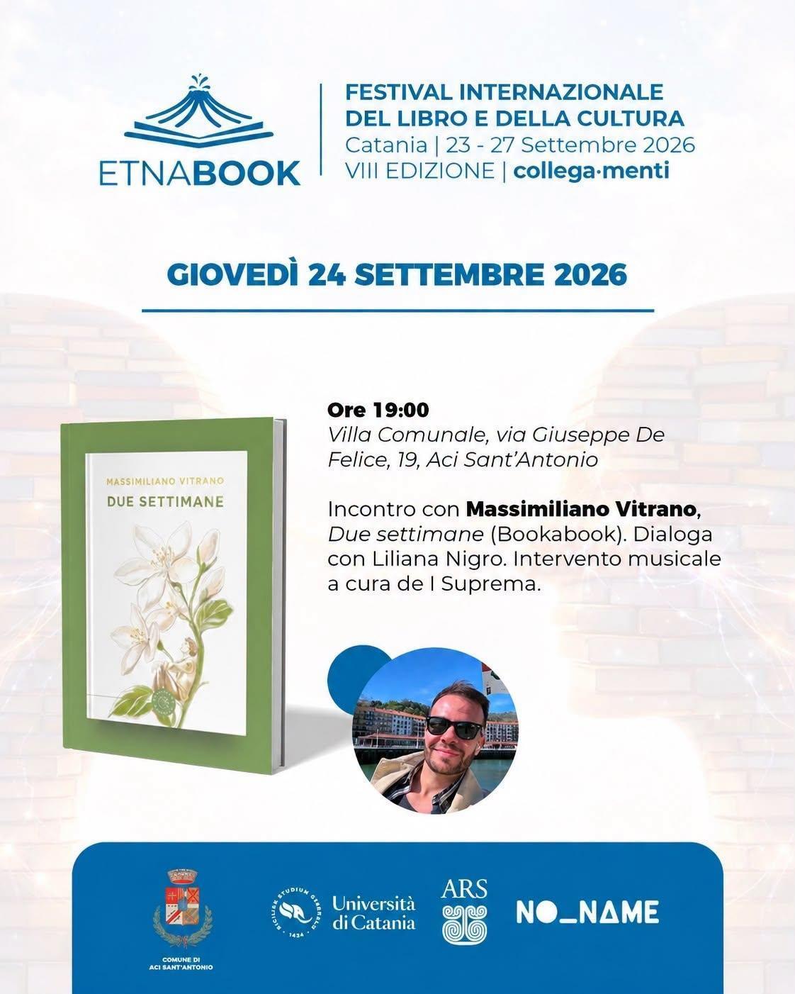 Massimiliano Vitrano presenta "Due Settimane" (Inizio ore 19.00)