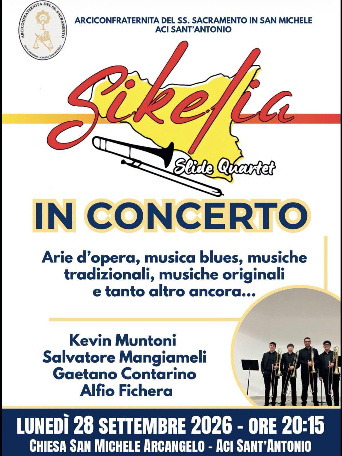 "Sikelia slide Quartet" in concerto (Inizio ore 20.15)