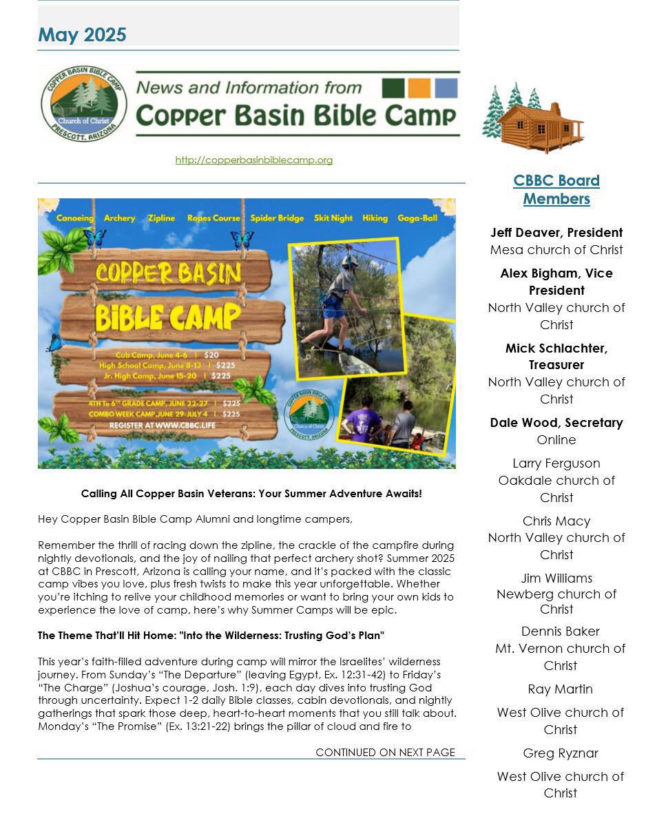 Newsletter for May 2025