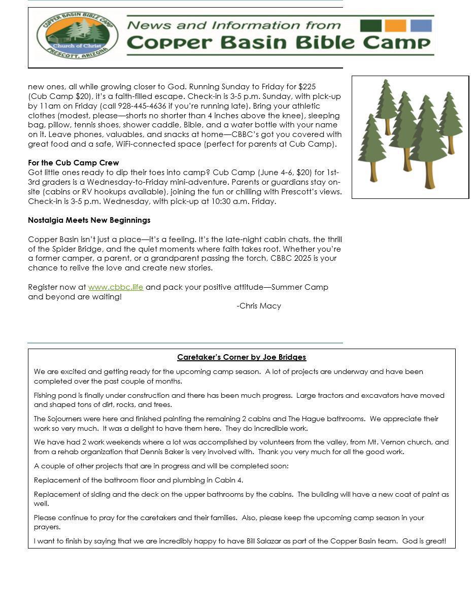 Newsletter for May 2025