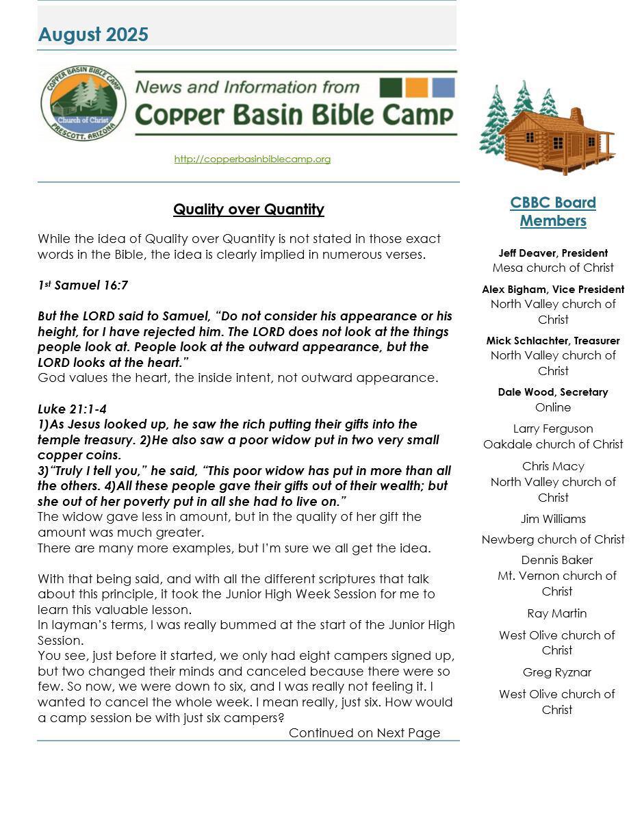 August Newsletter