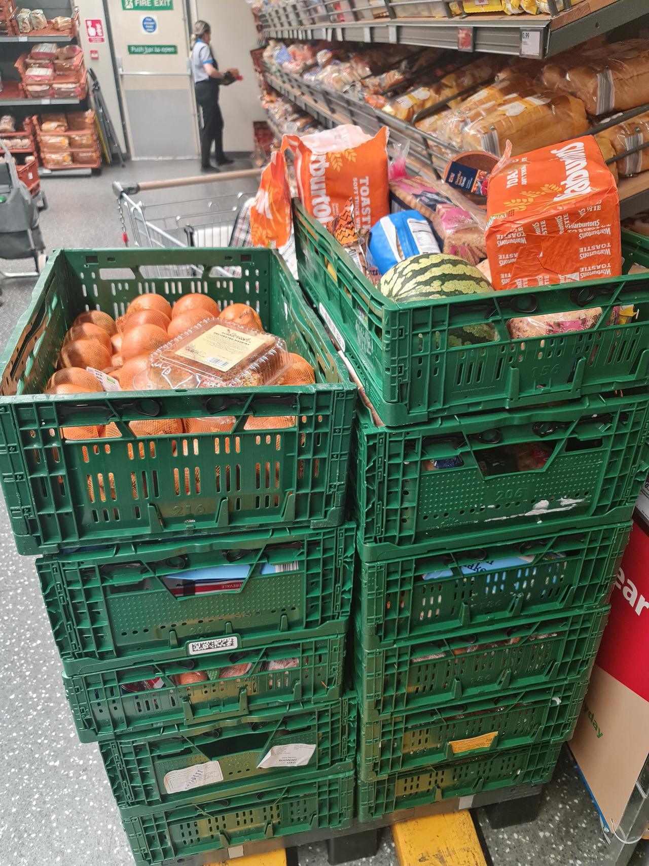 Surplus donations received ready to distribute