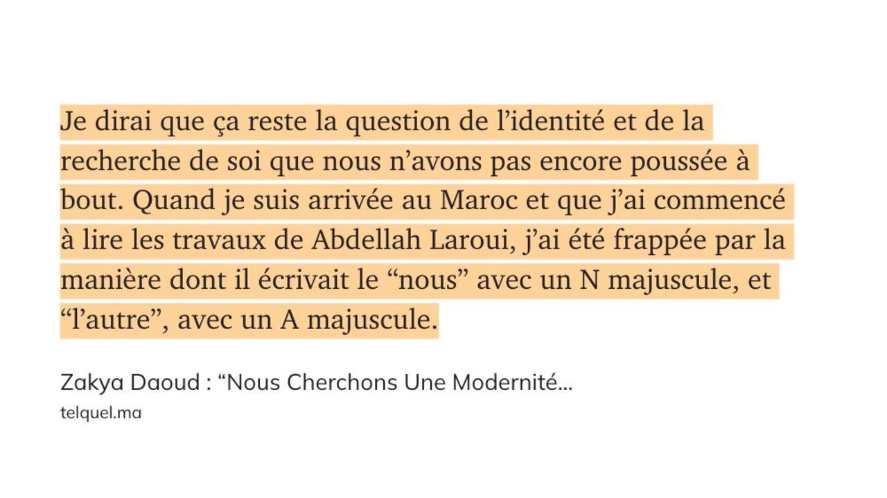 Zakya Daoud _ “Nous Cherchons Une Modernité Qui Serait Purement Marocaine, Mais Cela Est Difficile À Atteindre” (2)