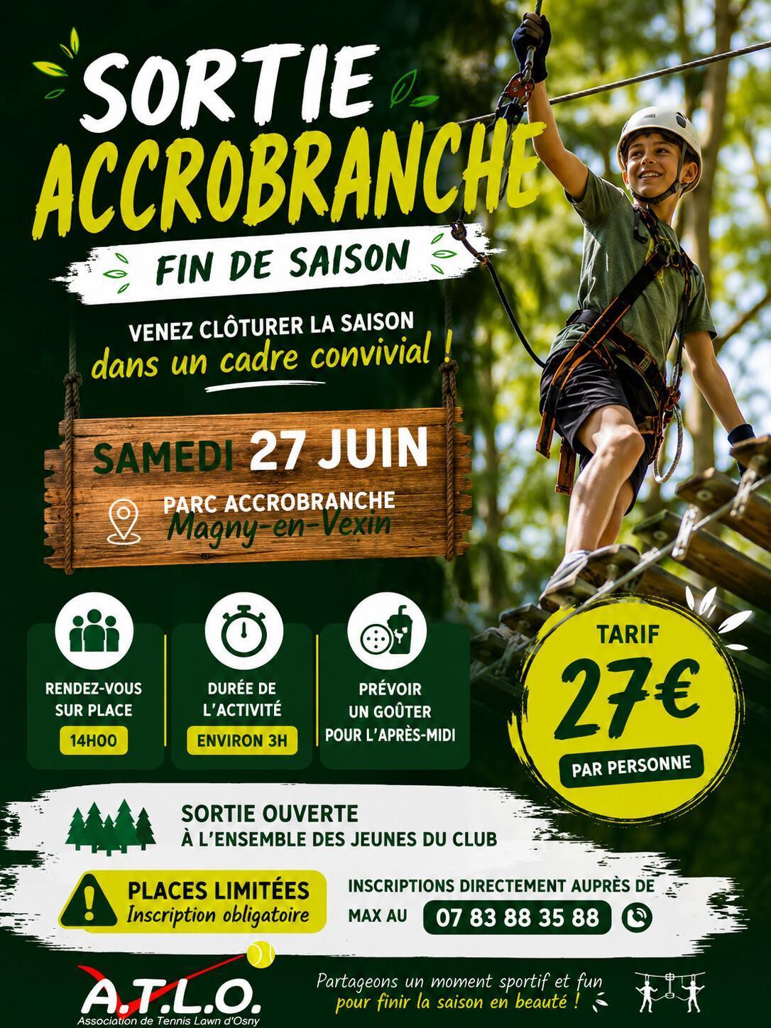 Sortie Accrobranche - Fin de saison - 27/06/2026