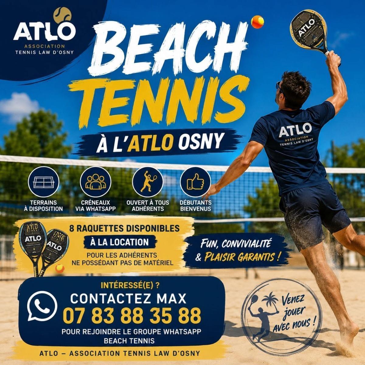 Le Beach Tennis arrive à l’ATLO ! 🌞