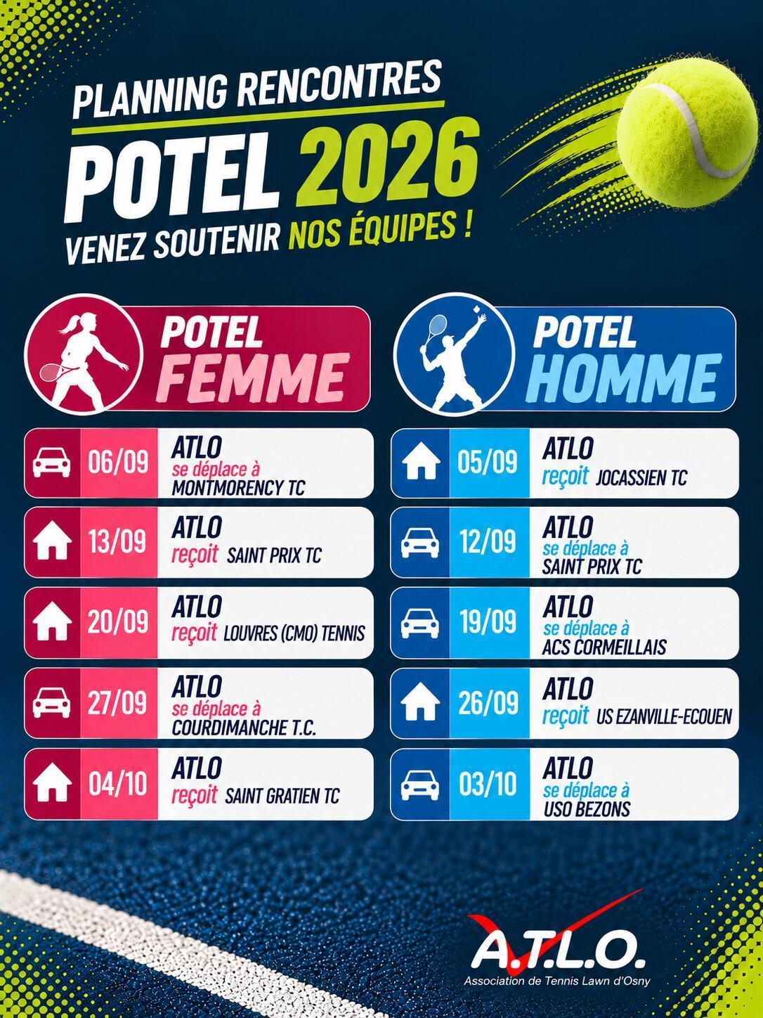 Calendrier POTEL 2026