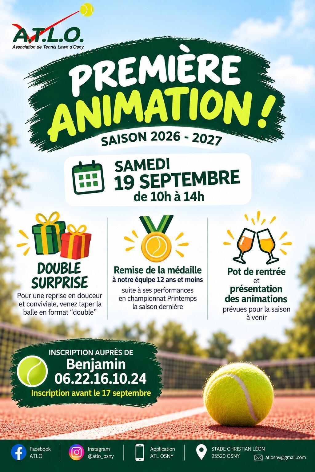 19/09/2026 - Doubles surprise et pot de rentrée !