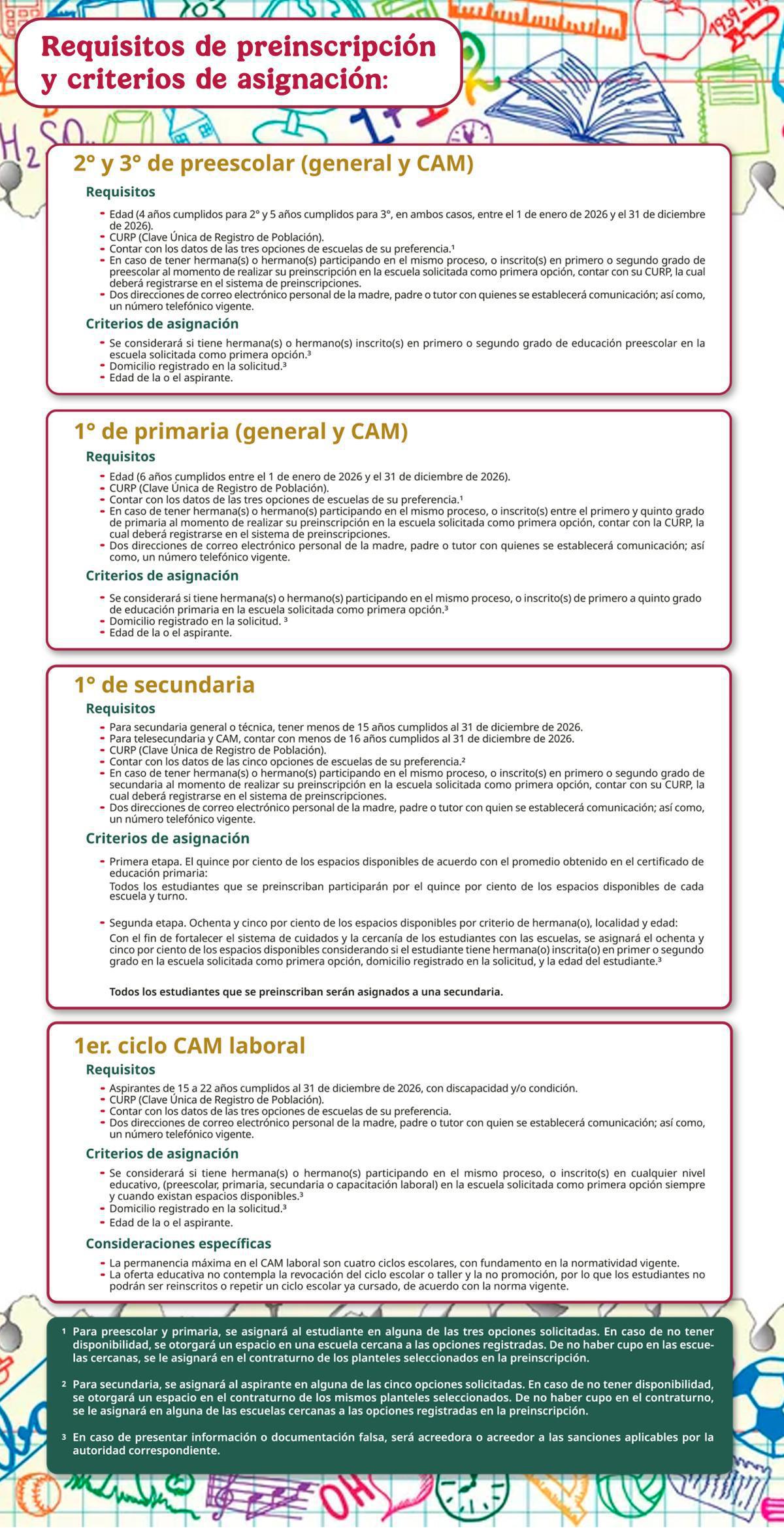 PREINSCRIPCIONES CICLO ESCOLAR 2026–2027