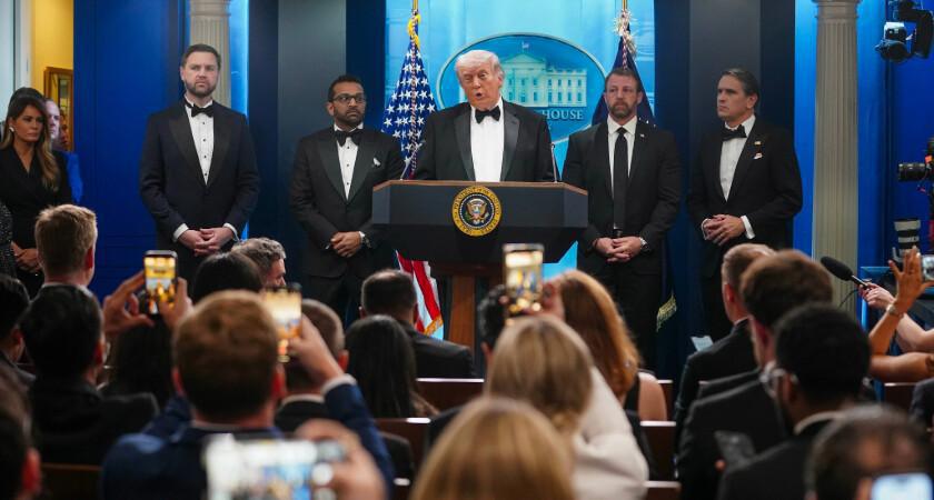 Trump praises law enforcement as suspect detained after shots fired during Washington event Trump praises law enforcement as suspect detained after shots fired during Washington event