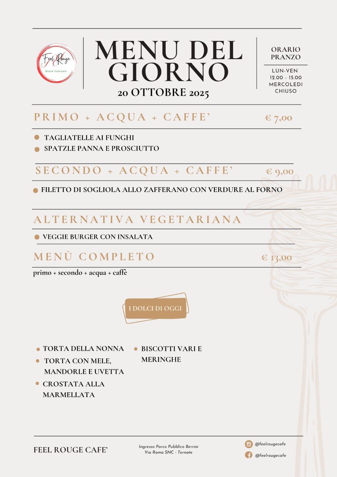 Menú del giorno 