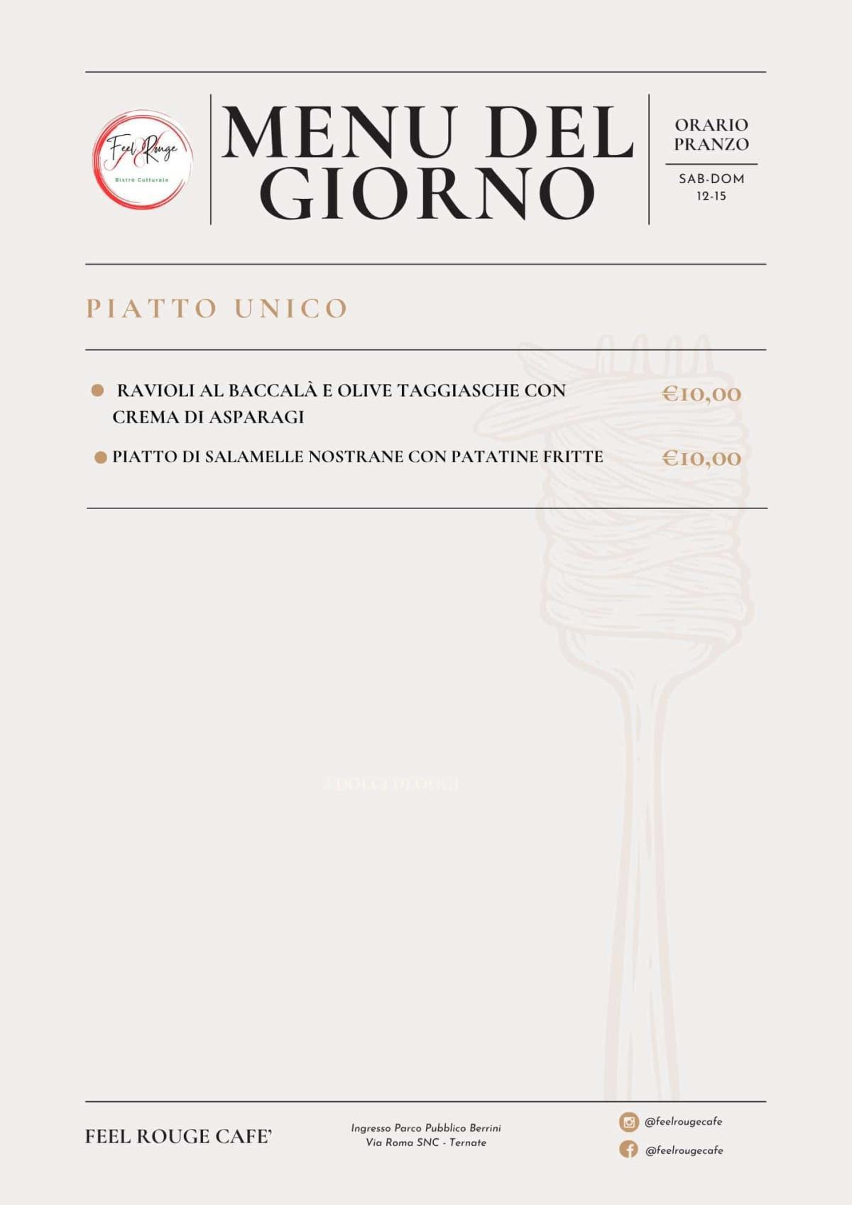 Menú del giorno 