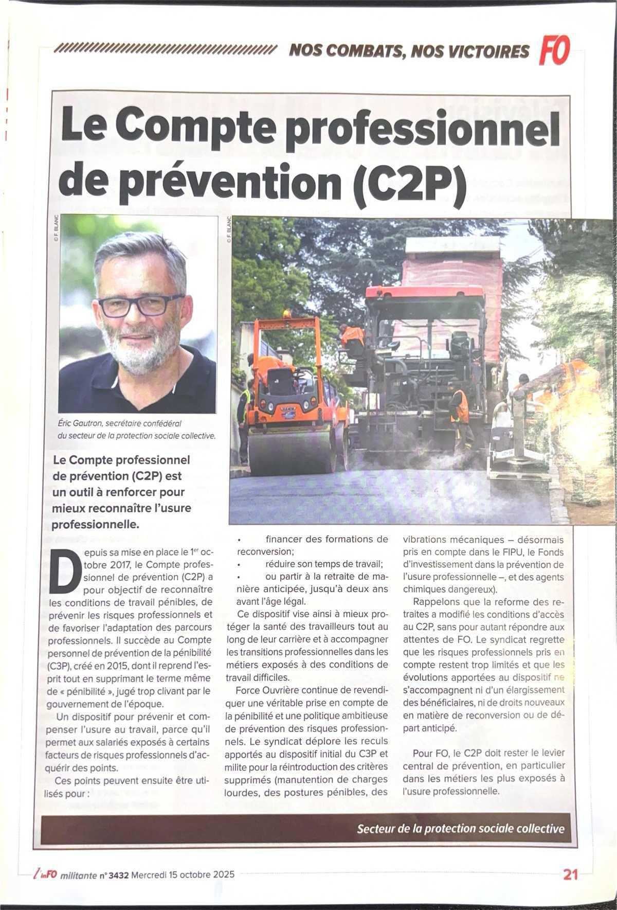 Le compte professionnel de prévention (C2P)
