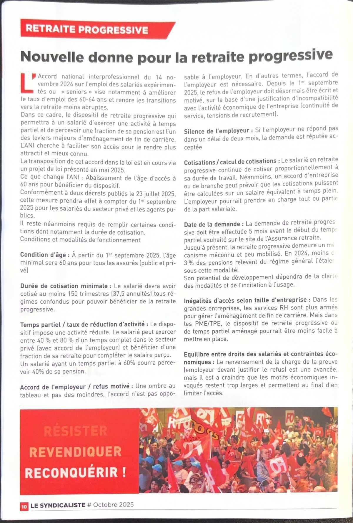 Retraite progressive