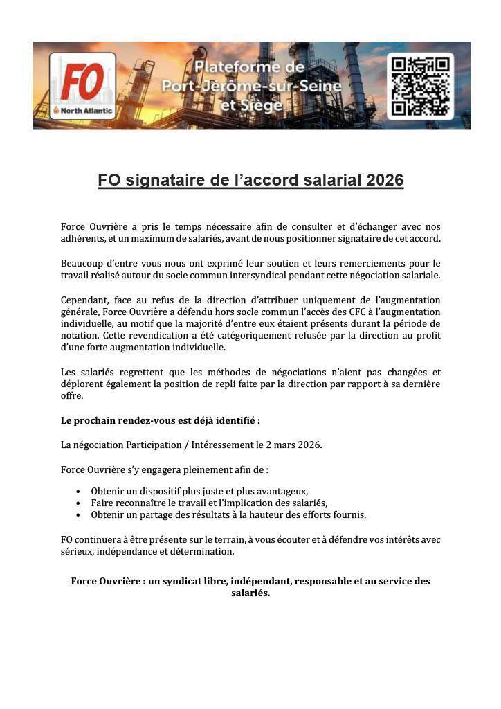 FO - tract salarial 2026