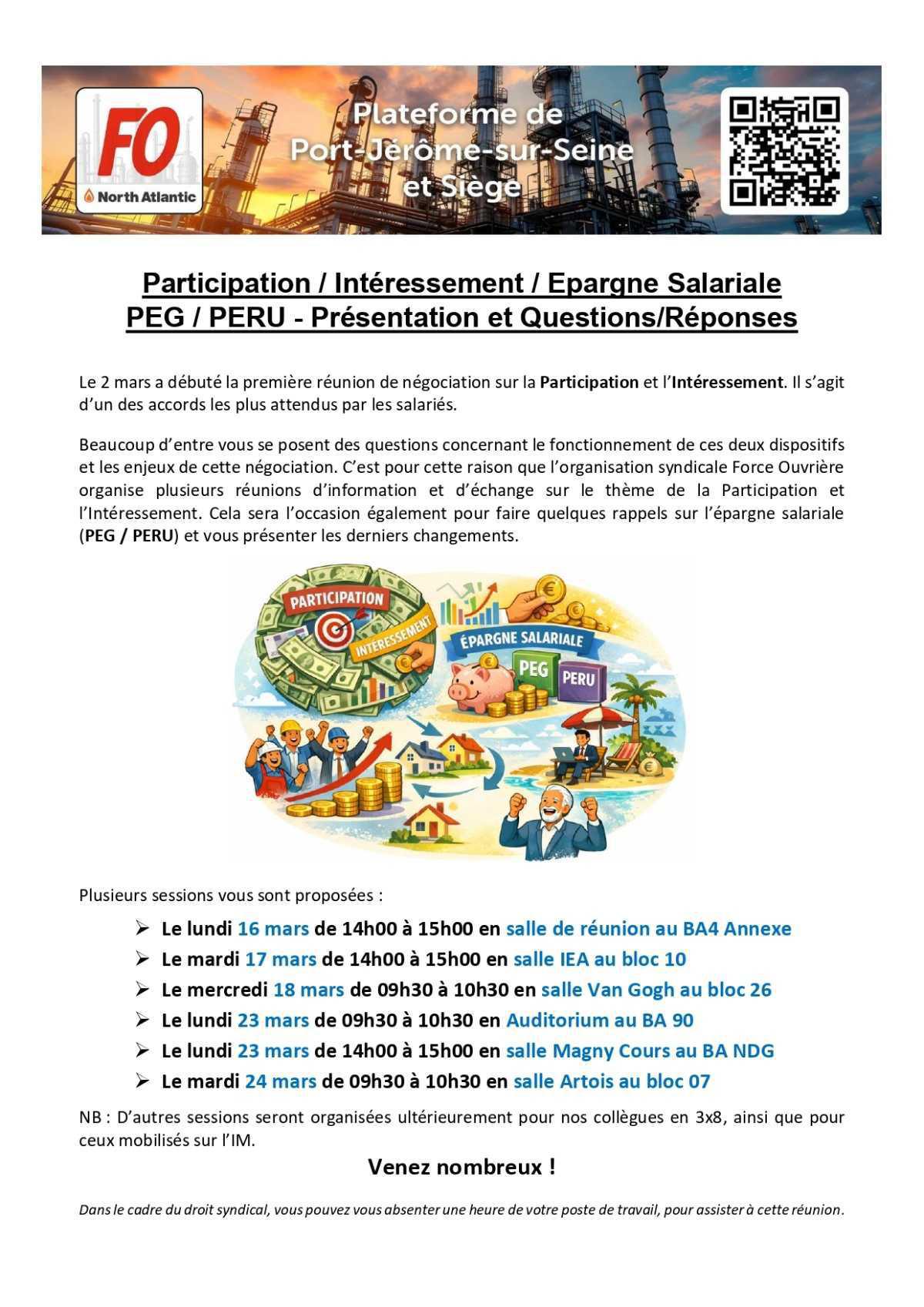Réunion information Participation/Intéressement et PEG/PERU