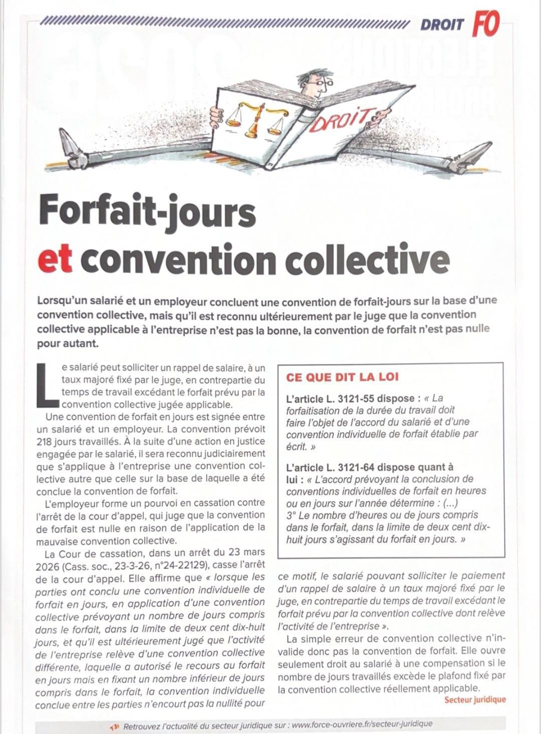 Forfait-jours et convention collective