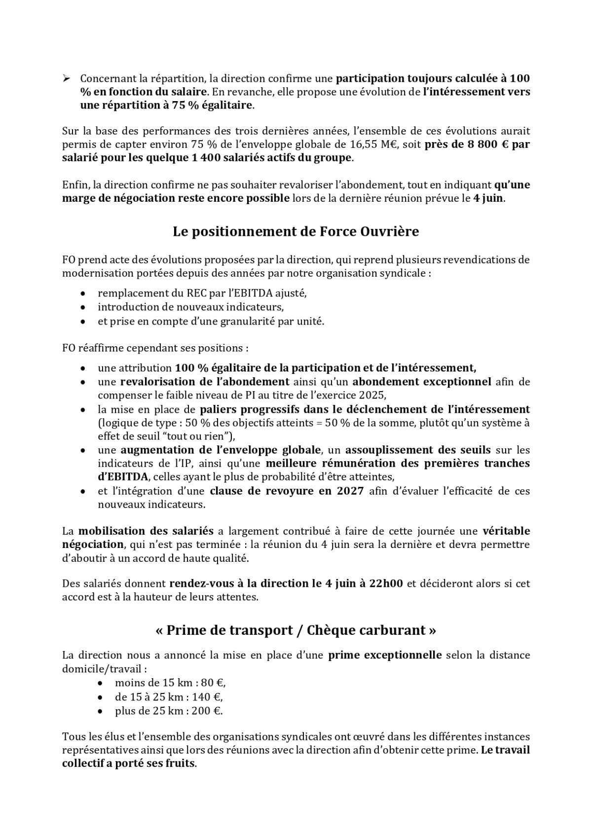 Troisième réunion Participation - Intéressement 