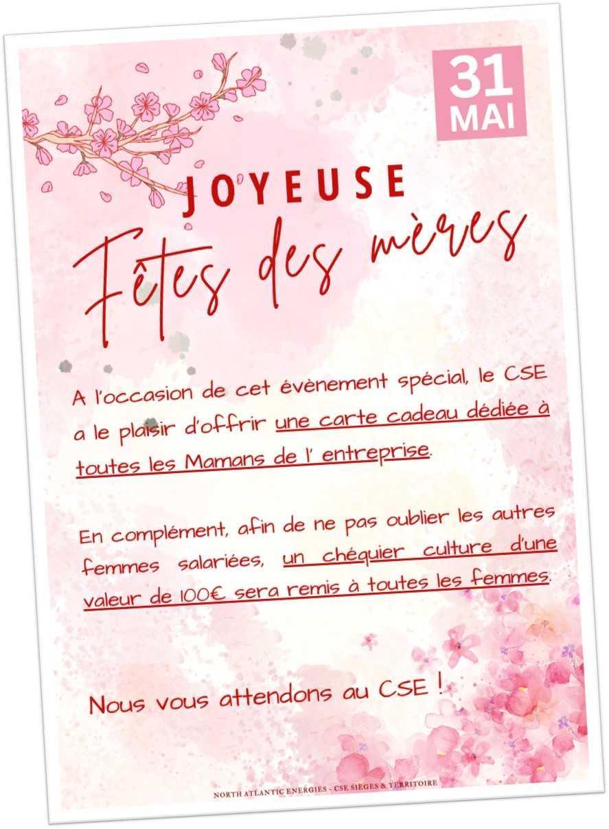 CSE Siège : fête des mères