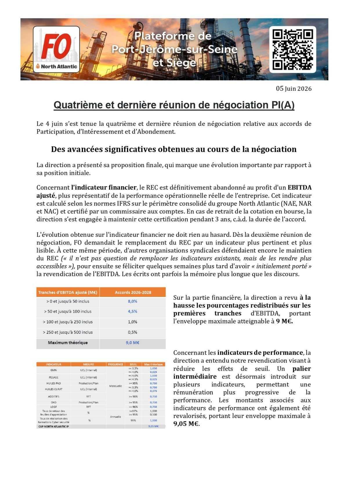 Tract " 4 -ème et dernière réunion de négociation PI(A)"