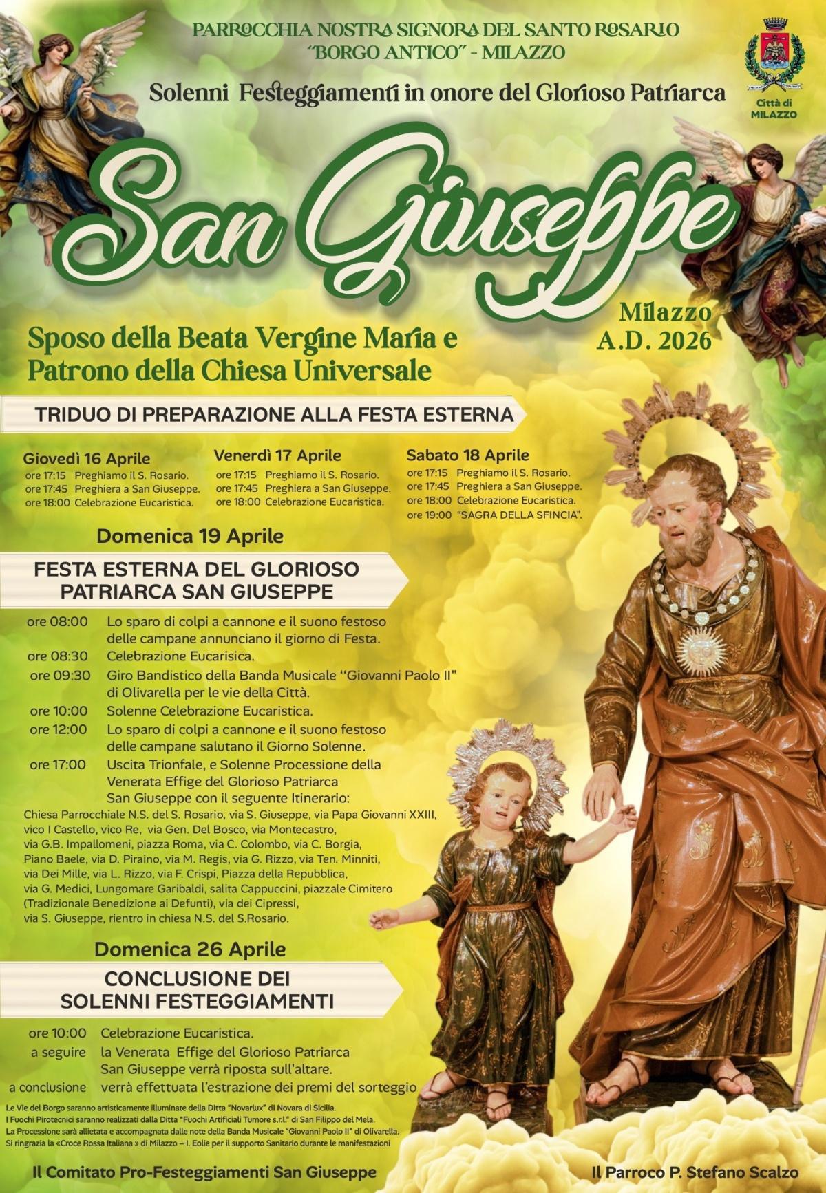 Uscita Trionfale, e Solenne Processione della Venerata Effige del Glorioso Patriarca San Giuseppe (dalle ore 17.00)