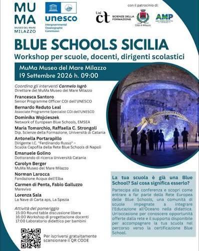 “Blue School Sicilia” Workshop per scuole, docenti, dirigenti scolastici (inizio ore 9:00) “Blue School Sicilia” Workshop per scuole, docenti, dirigenti scolastici (inizio ore 9:00)