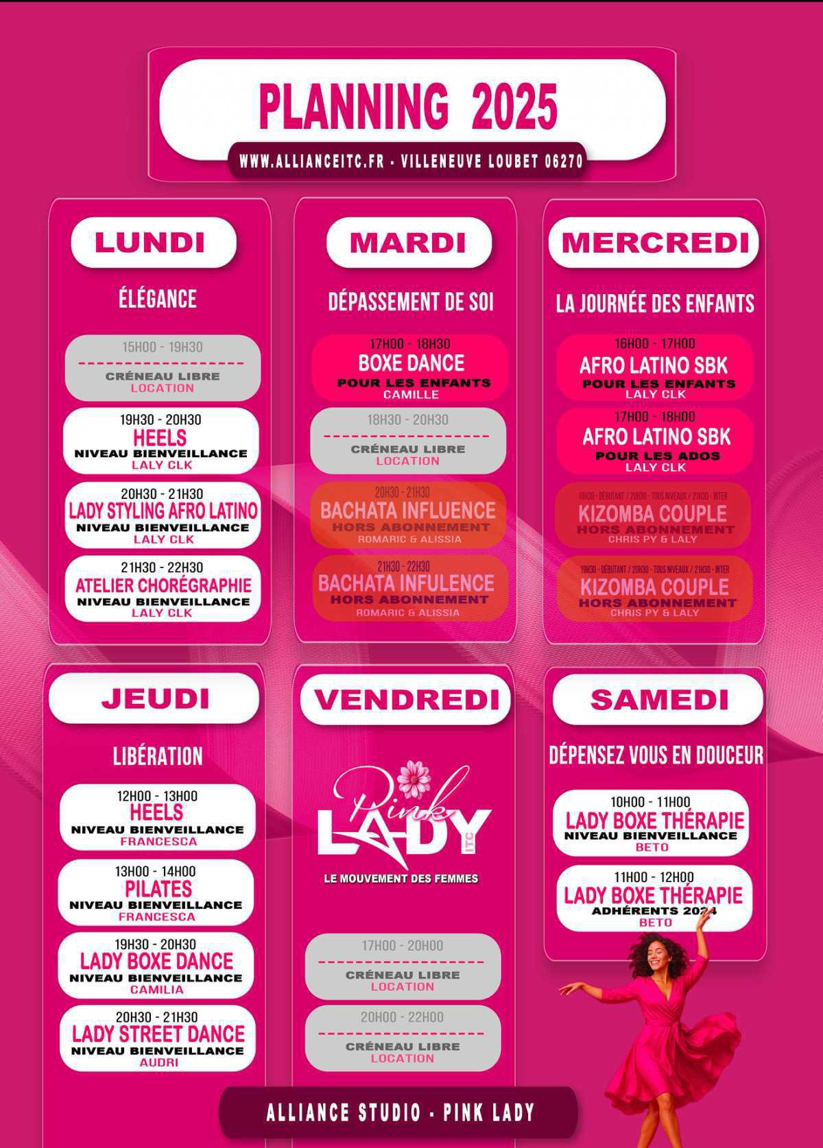 PINK LADY NOUVEAU PROGRAMME 2025/2026