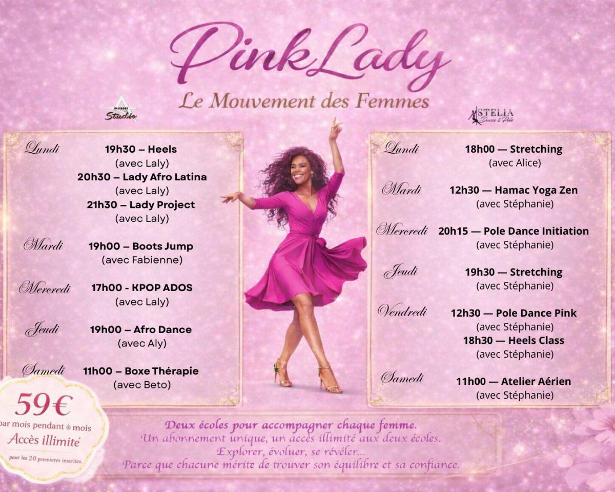 PINK LADY NOUVEAU PROGRAMME 2026 PINK LADY NOUVEAU PROGRAMME 2026