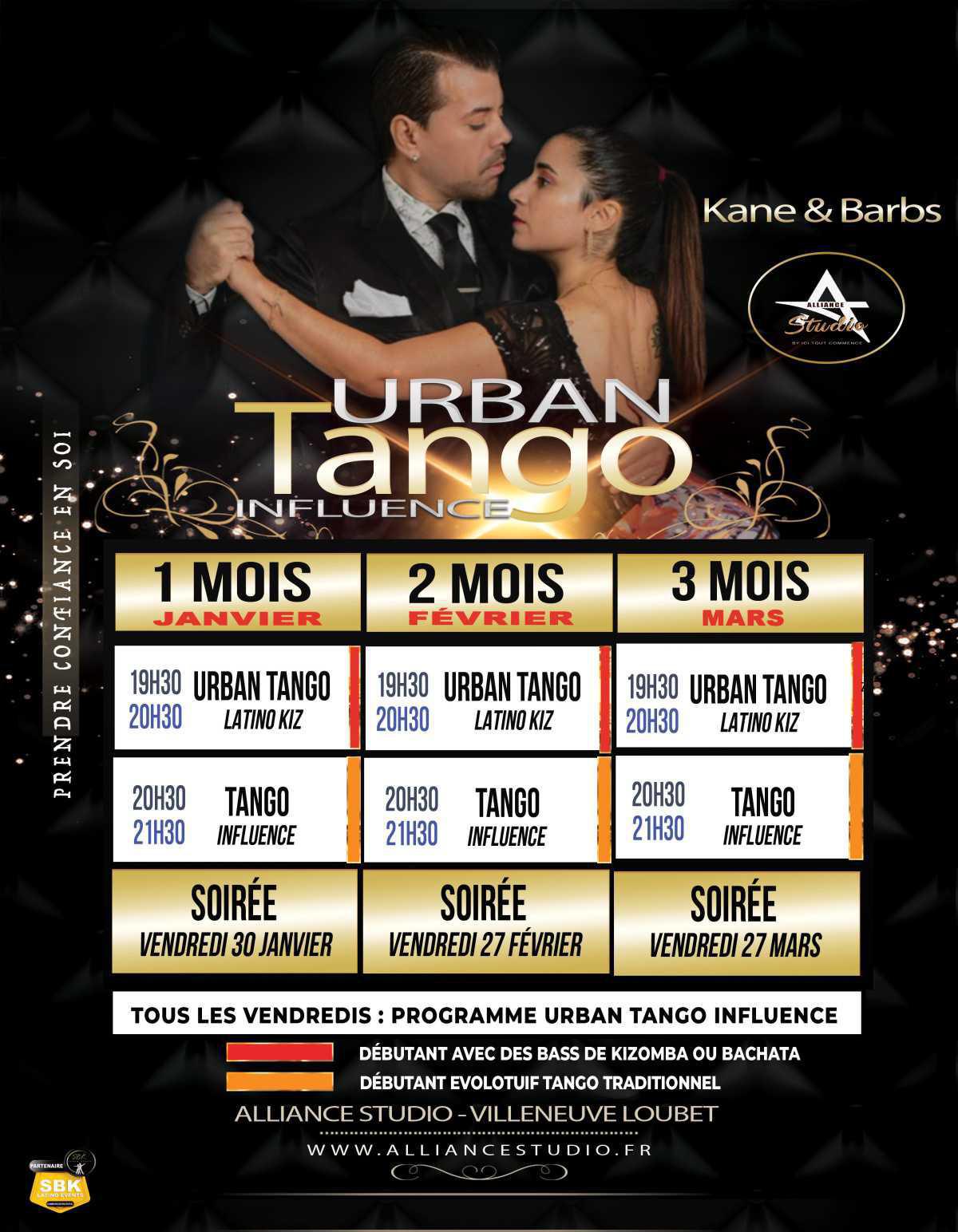  PROGRAMME Urban Tango Influence - Janvier à Mars 