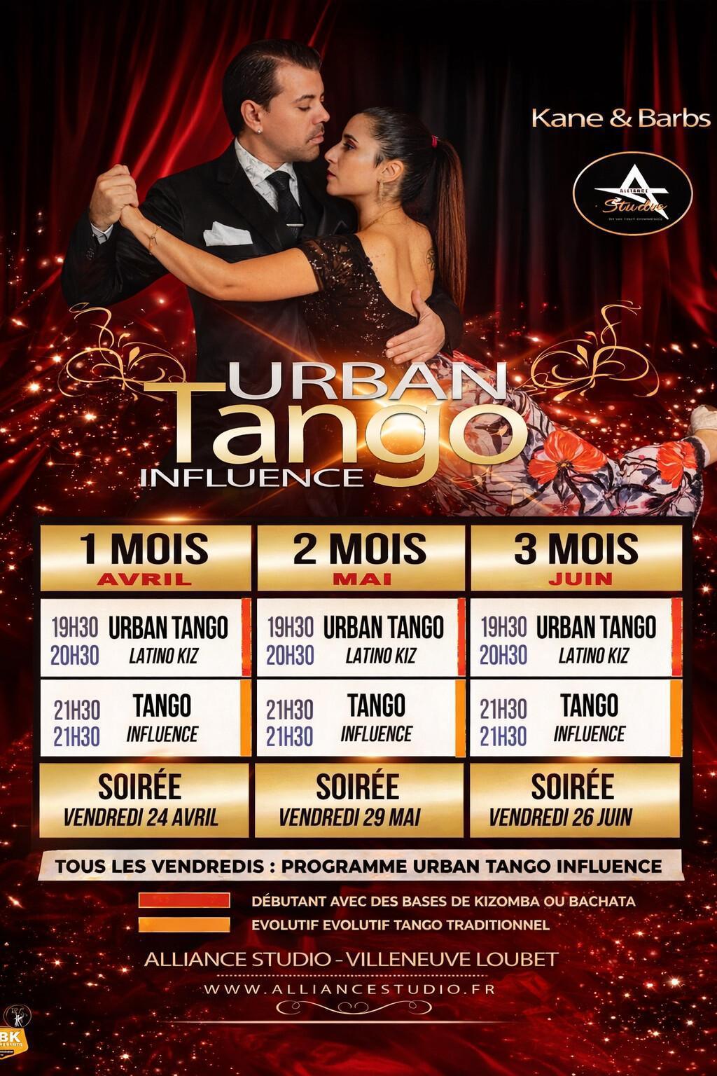 PROGRAMME Urban Tango Influence - Avril à Juin 2026 PROGRAMME Urban Tango Influence - Avril à Juin 2026