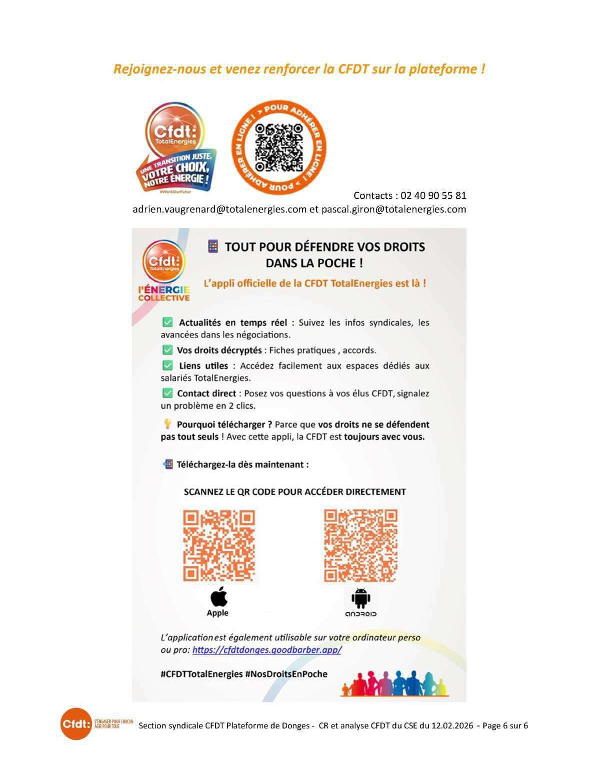 CSE du 12 février 2026 - Compte-rendu CFDT