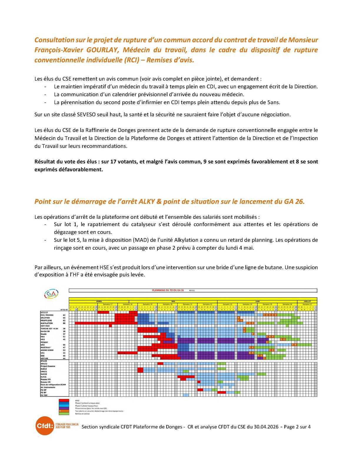 CR du CSE du 29 avril