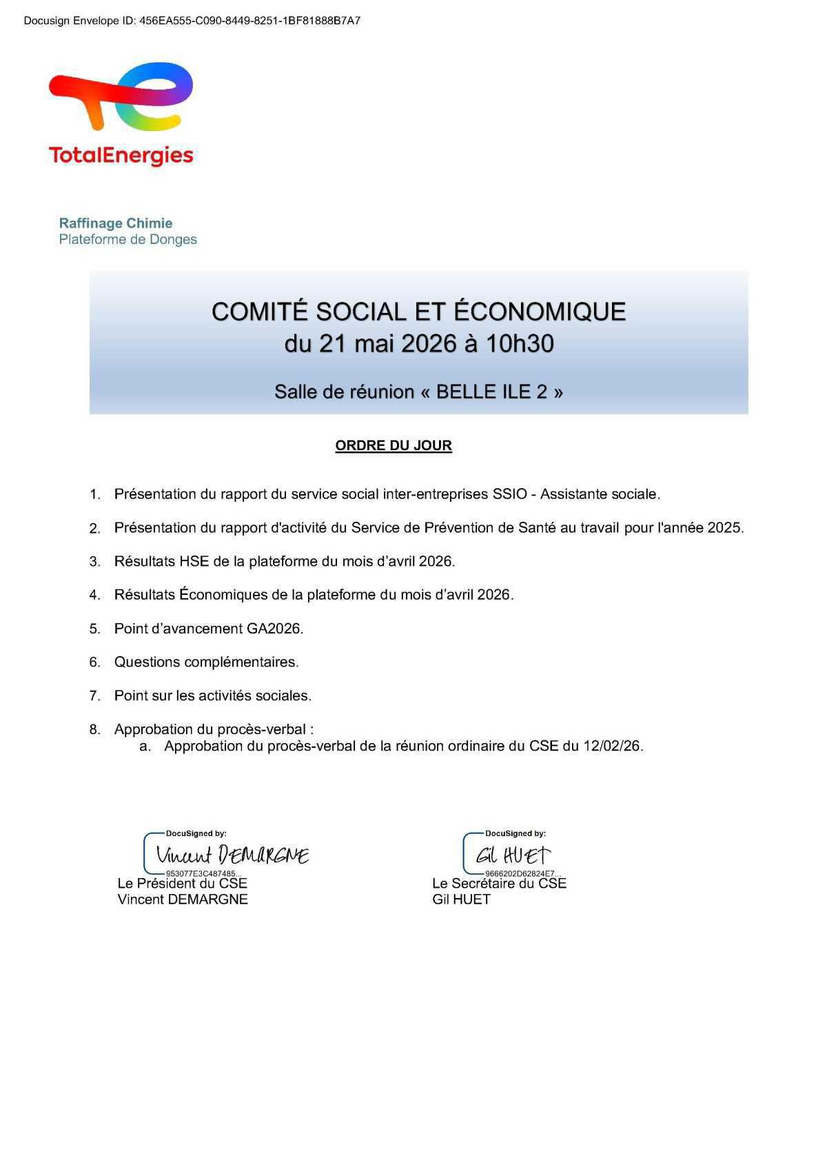 CSE Donges du 21 mai