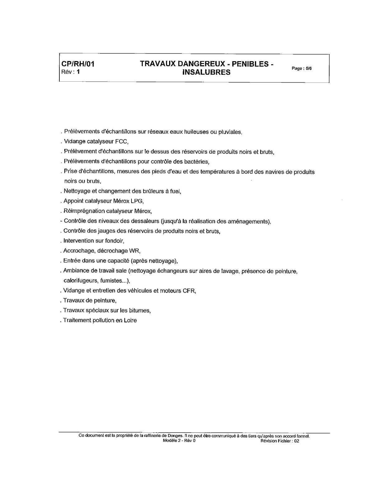 Travaux dangereux, pénibles et insalubres