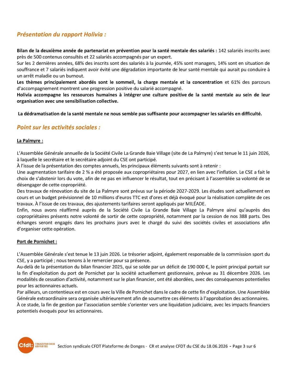 Compte rendu CSE Donges 18 juin