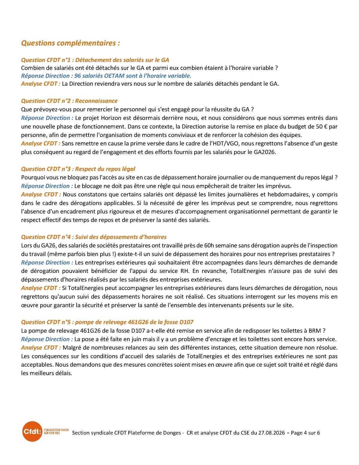 Compte rendu du CSE du 27 août
