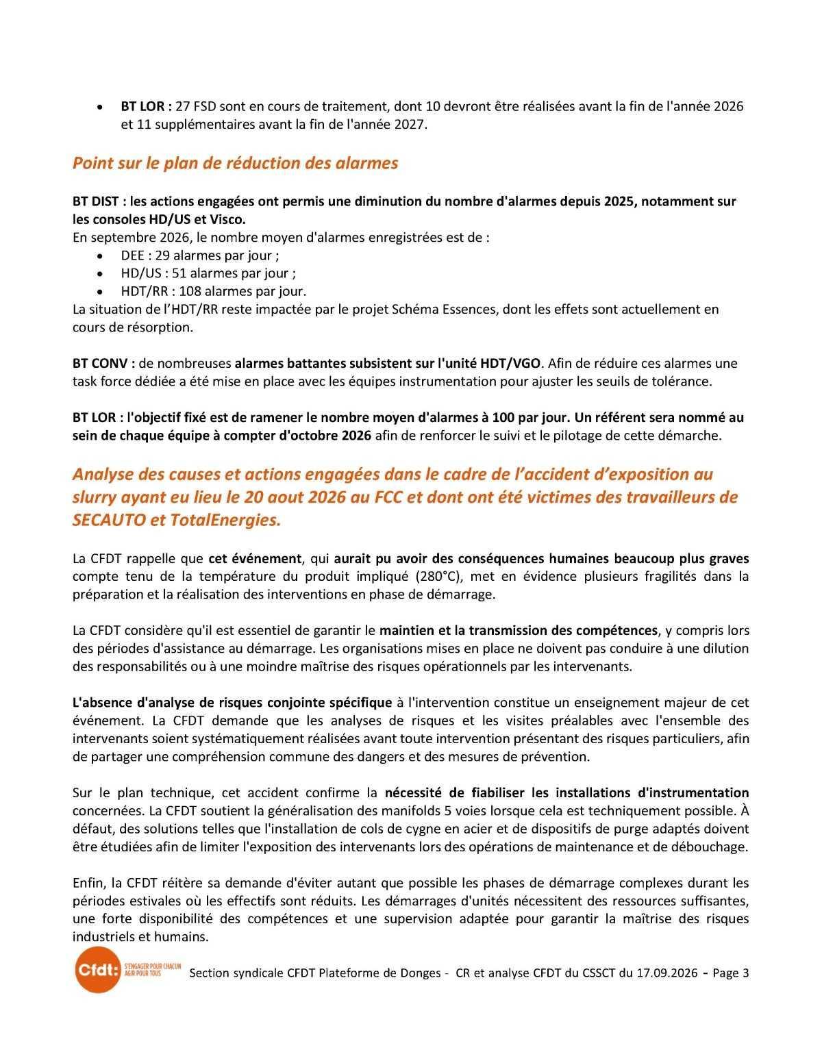 Compte rendu CSSCT du 17 sept et REX GA 26