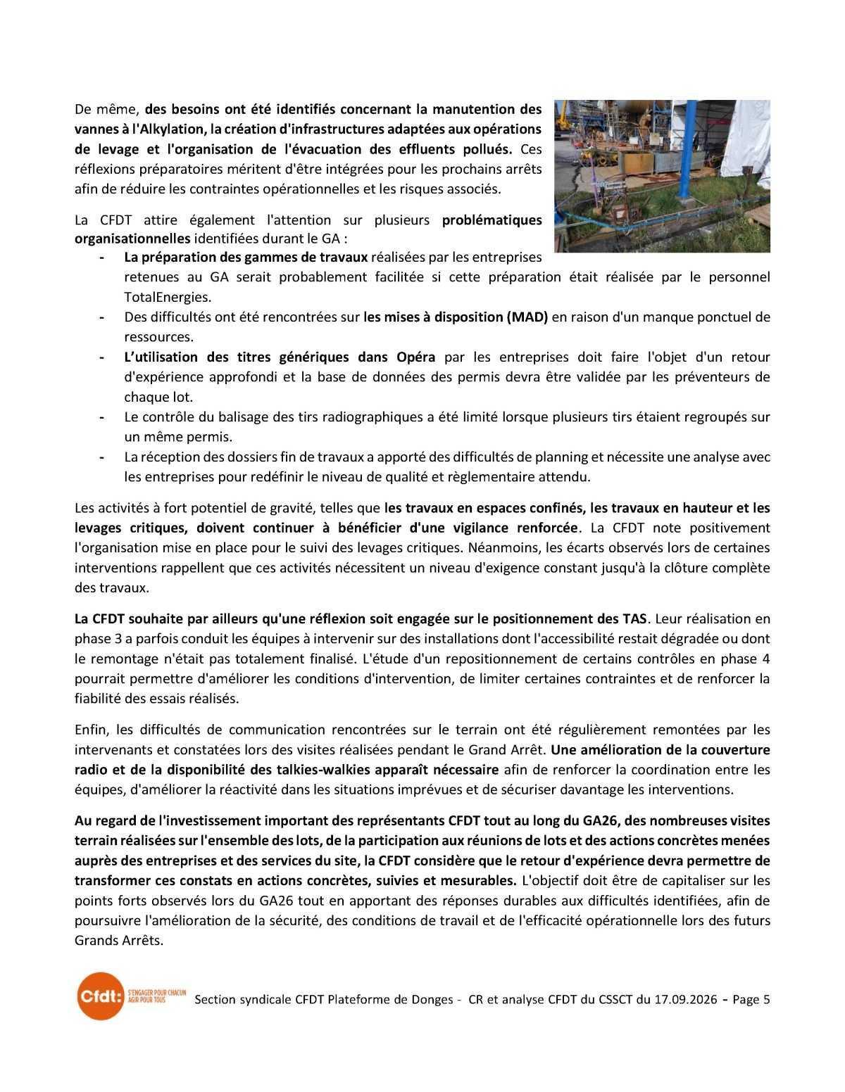 Compte rendu CSSCT du 17 sept et REX GA 26