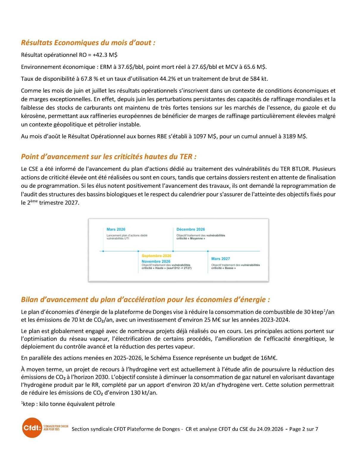Compte rendu CSE du 24 septembre