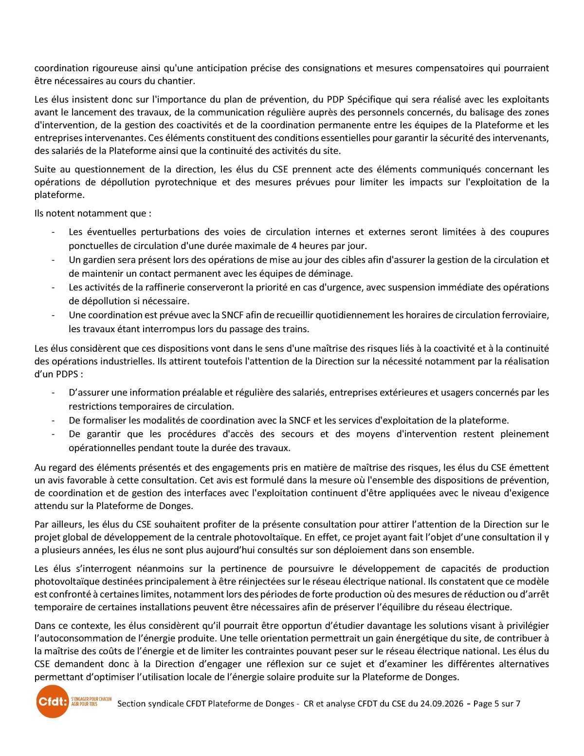 Compte rendu CSE du 24 septembre